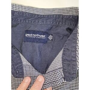 Great Northwest Clothing Company Mens Short Sleeve Gingham Button Down Shirt LG